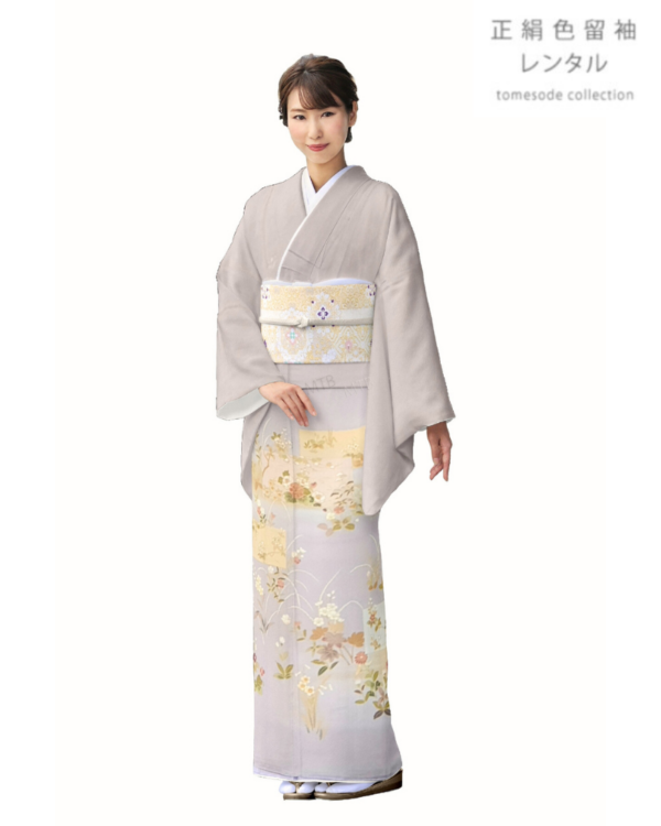 色留袖 | 正絹 薄むらさき地に季節の花々