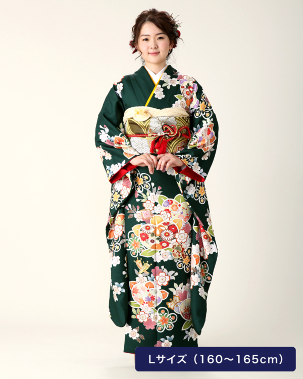 橘と宝尽くし　華やかな色とりどりの桜模様