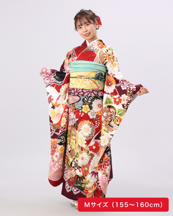 赤・臙脂 豪華古典四季花