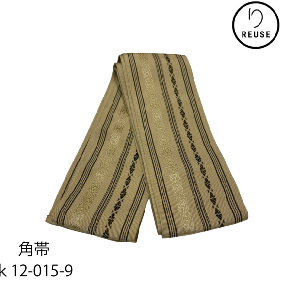角帯 正絹 博多献上柄 男性 リバーシブル リユース 中古 K12-015-009 ★