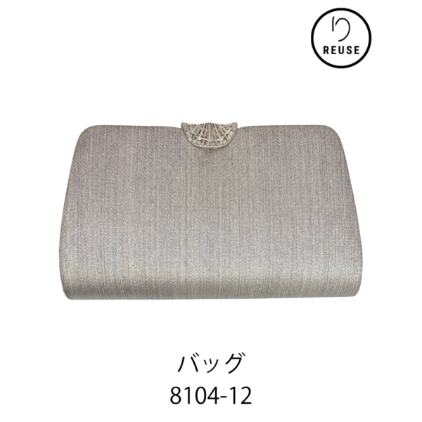 2WAYバッグ リユース 中古 ハンドバッグ クラッチバッグ シルバー フォーマル 結婚式 8104-12★